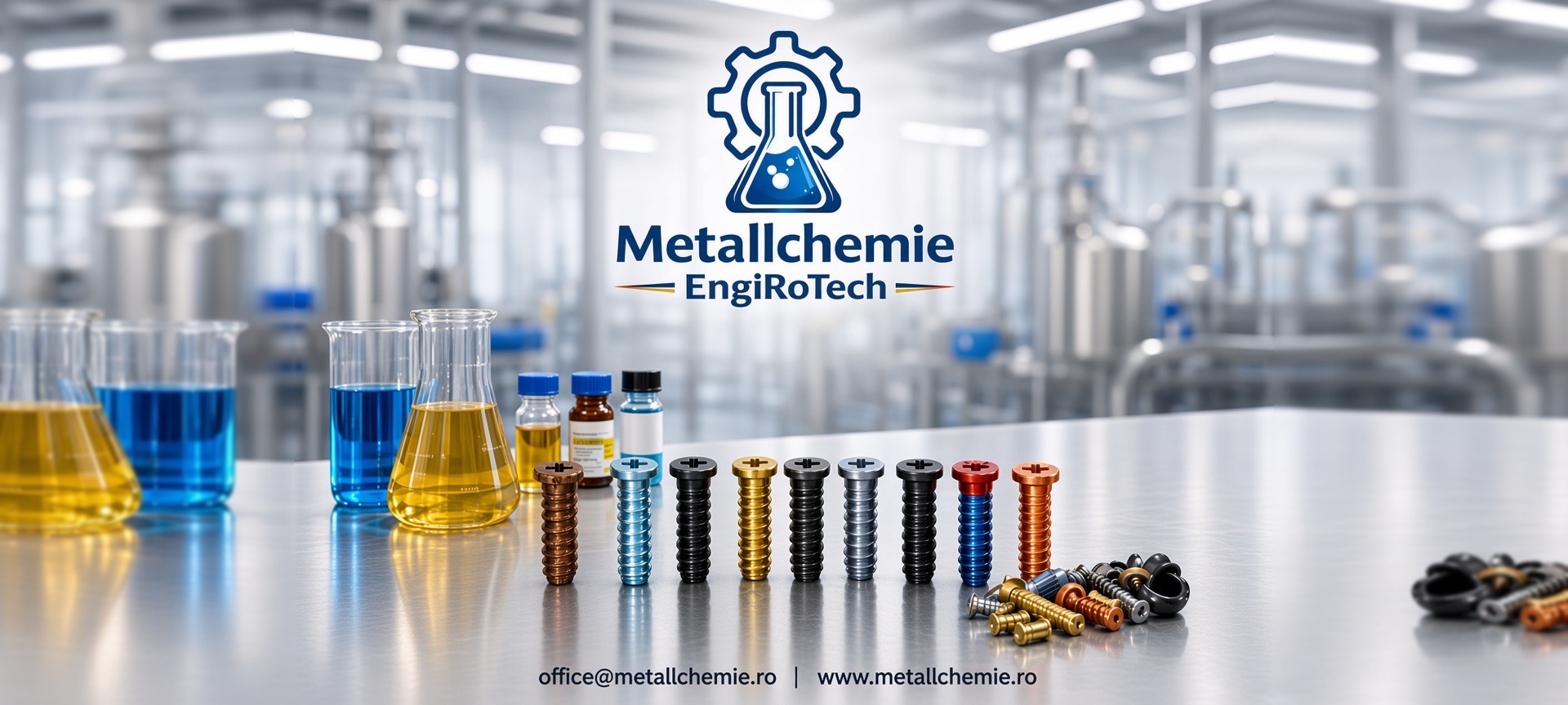 Șuruburi cu acoperiri metalice diverse și soluții chimice